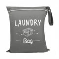 Large capacity 38*48cm travel laundry bag, with double handles for portability and stain resistance, adjustable handle zipper, w