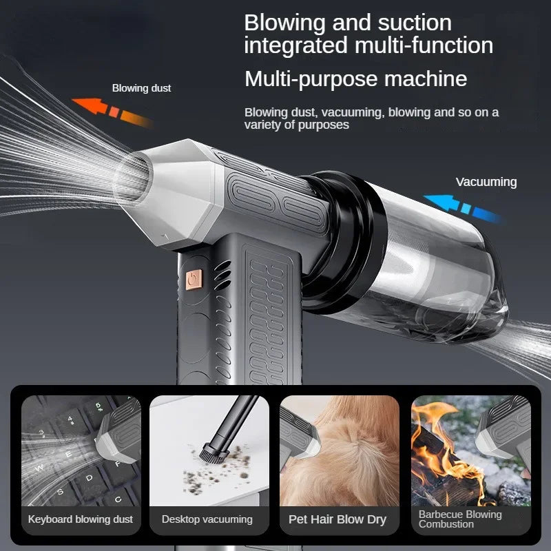 130000RPM Turbofan Air Blower Mini Jet Turbo Fan Brushless Motor Handheld Duct Fan Portable Charging Cleaning Car Vacuum ＆Dryer