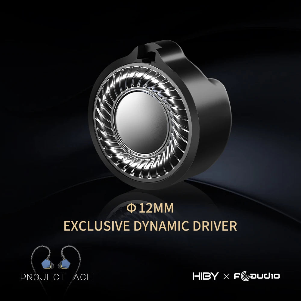 HiBy Project Ace Mg-Alloy Be-plated Dynamic Driver HIFI Earphone In-ear Earphone IEM 0.78mm Wired Earbuds with 3.5/4.4mm Plug