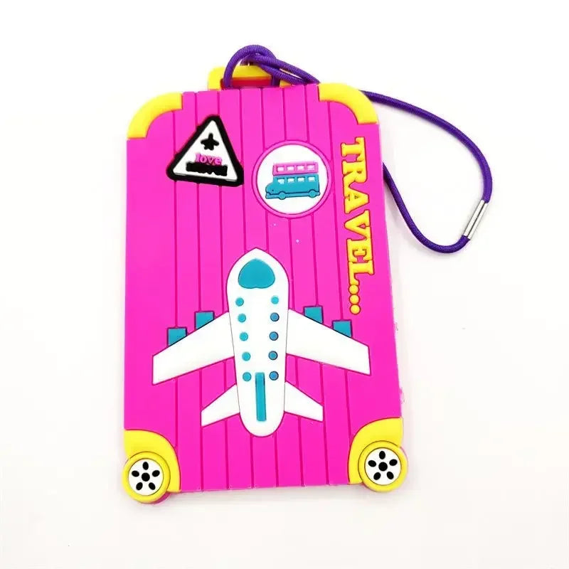 New PVC Luggage Tags Travel Accessories Silicone Suitcase Tags Fashion Style Silicon Portable Travel Label ID Address Holder