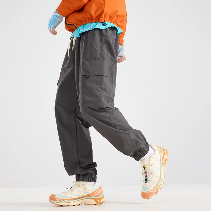 CHRLCK Men's Water-repellent Hiking Cargo Pants Breathable  Fashion Cargo Pants Autumn Trousers Fishing Camping Pants Male