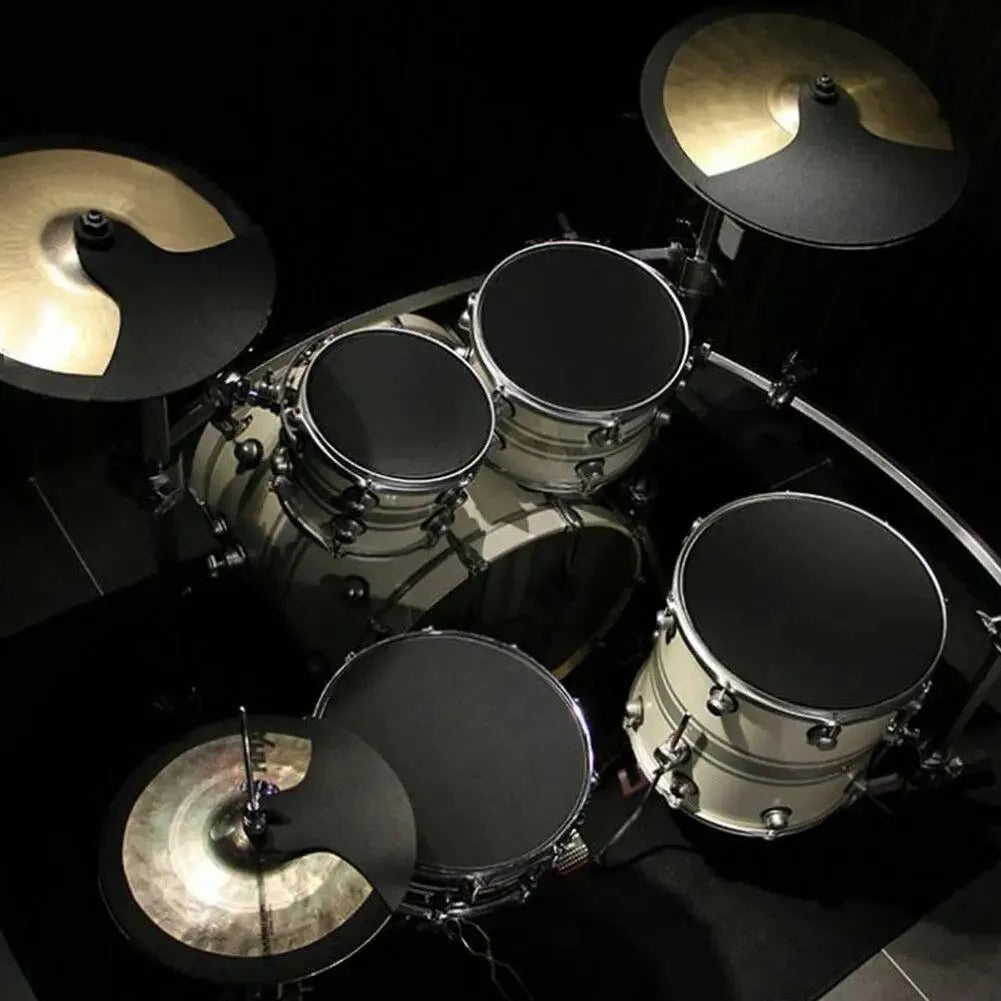 14Pcs Drum Mute Pads Sponge Silencer Drumming Practice Foam Pad Cymbal Mute Pad Belt Mat Musical Percussion Instruments Drum Pad