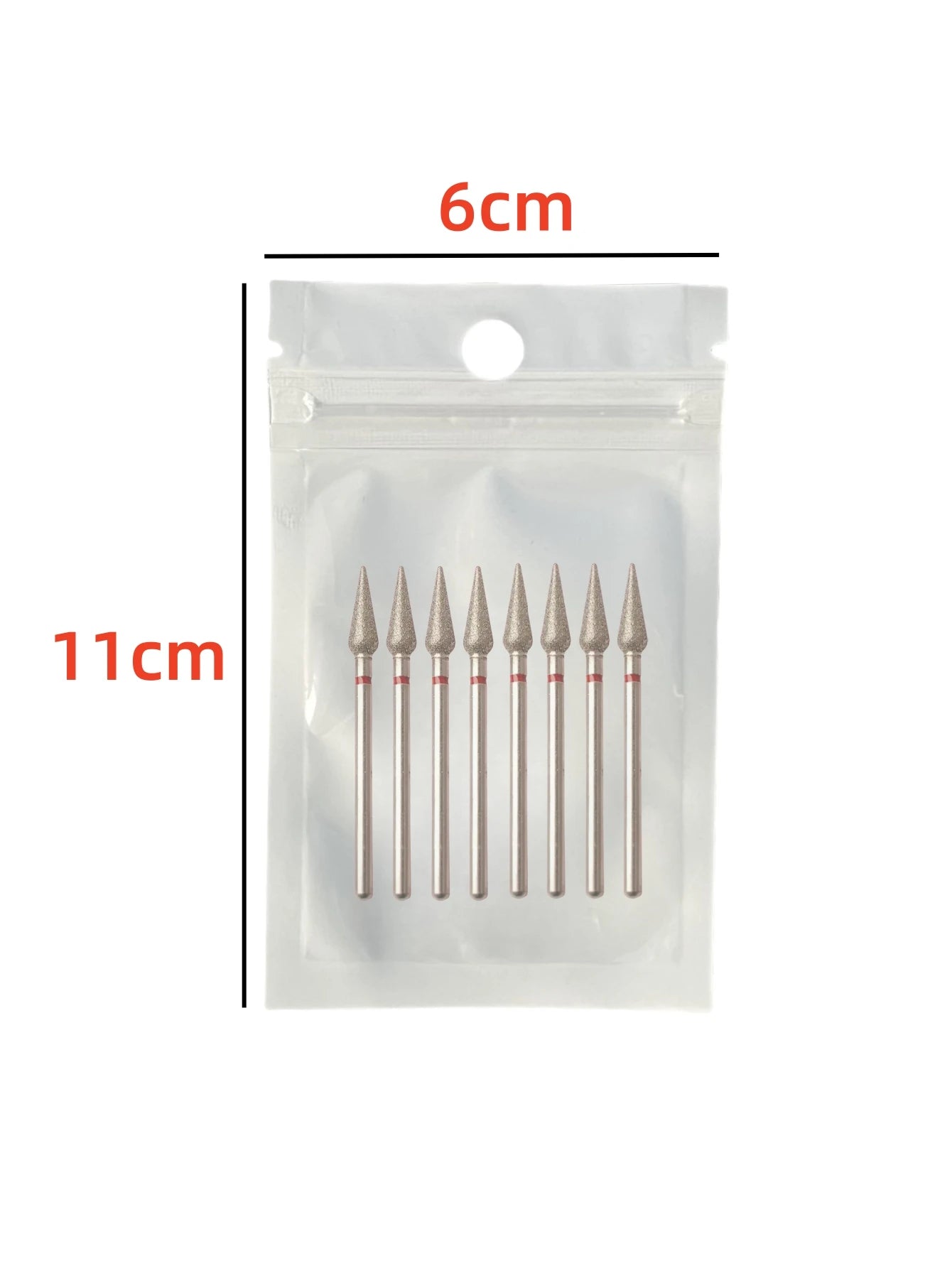 8pcs Professional Diamond Cuticle Clean Nail Drill Bits Set - Safety Rotary Stainless Steel for Russian Nail Manicure Accessory