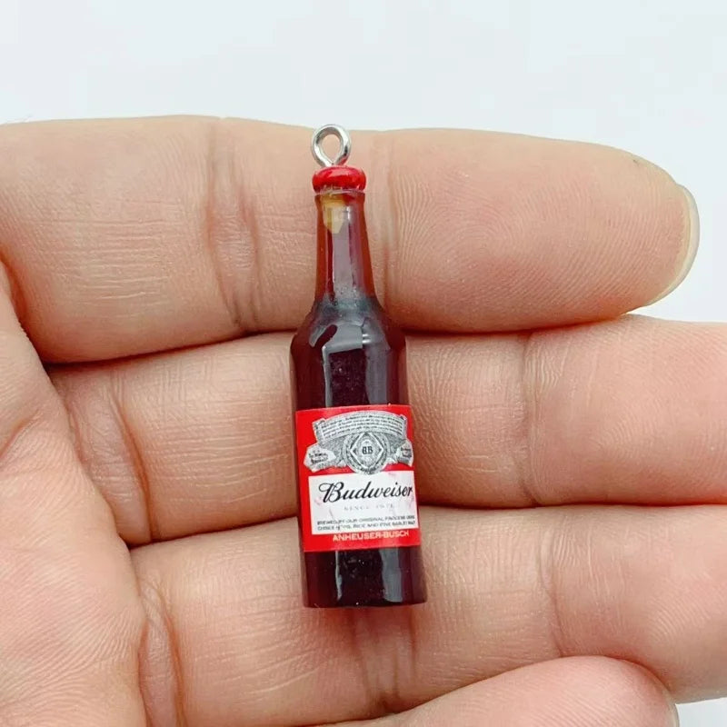 10Pcs Random Mixed Mini Liquor Bottle Resin Charms Simulation Drink Bottle Pendant DIY Handmade Jewelry Keychain Accessories