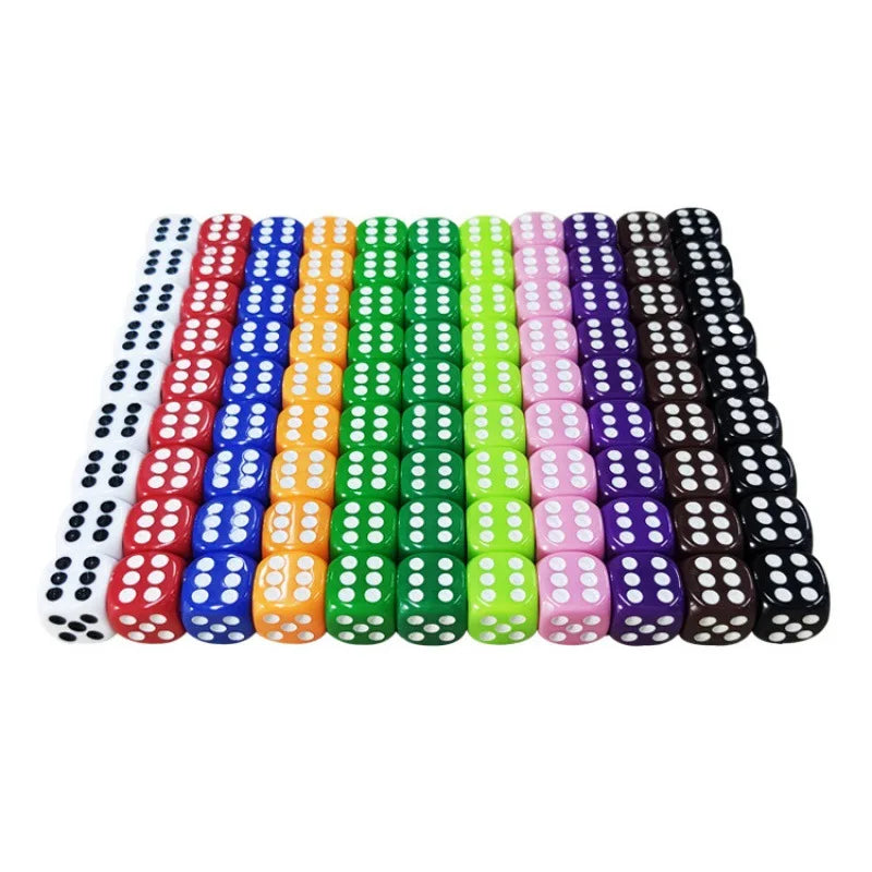 10 PCS/Set 16mm D6  6 cubes Dice Acrylic 6 sides D6 Dice With role Edges For Casino Dice Table Board Game