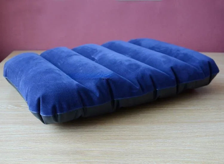 New Outdoor Camping Travel Inflatable Pillow Flocking Pillow Portable Sleeping Foldable Travel Sleep Air Cushion Break Rest