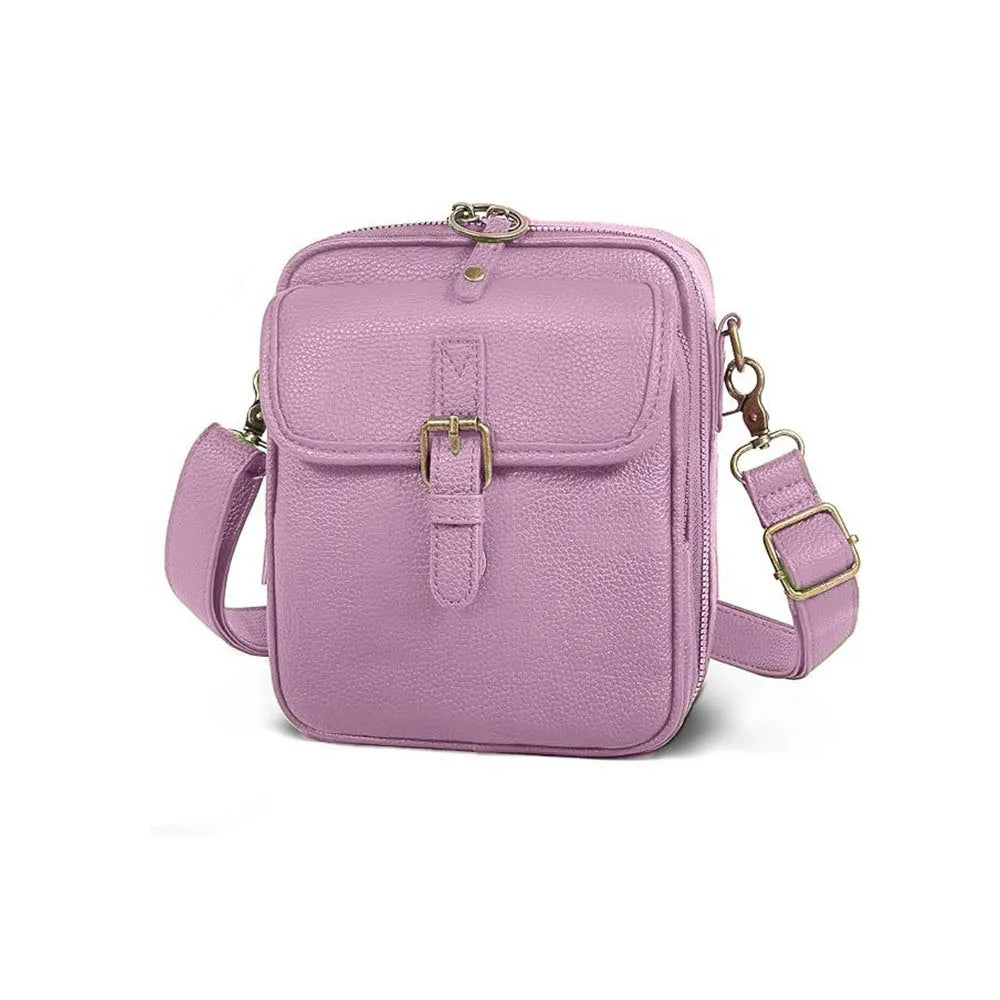 Leather Women Messenger Bag Large Capacity Anti-theft Crossbody Leather Bag Vintage with Adjustable Removable Strap
