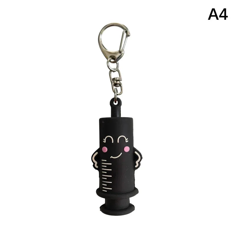 PVC Ampoule Bottle Opener Keychain Syringe-Shaped Cutter Nurse Doctor Aid Medication Vial Breaker Tool