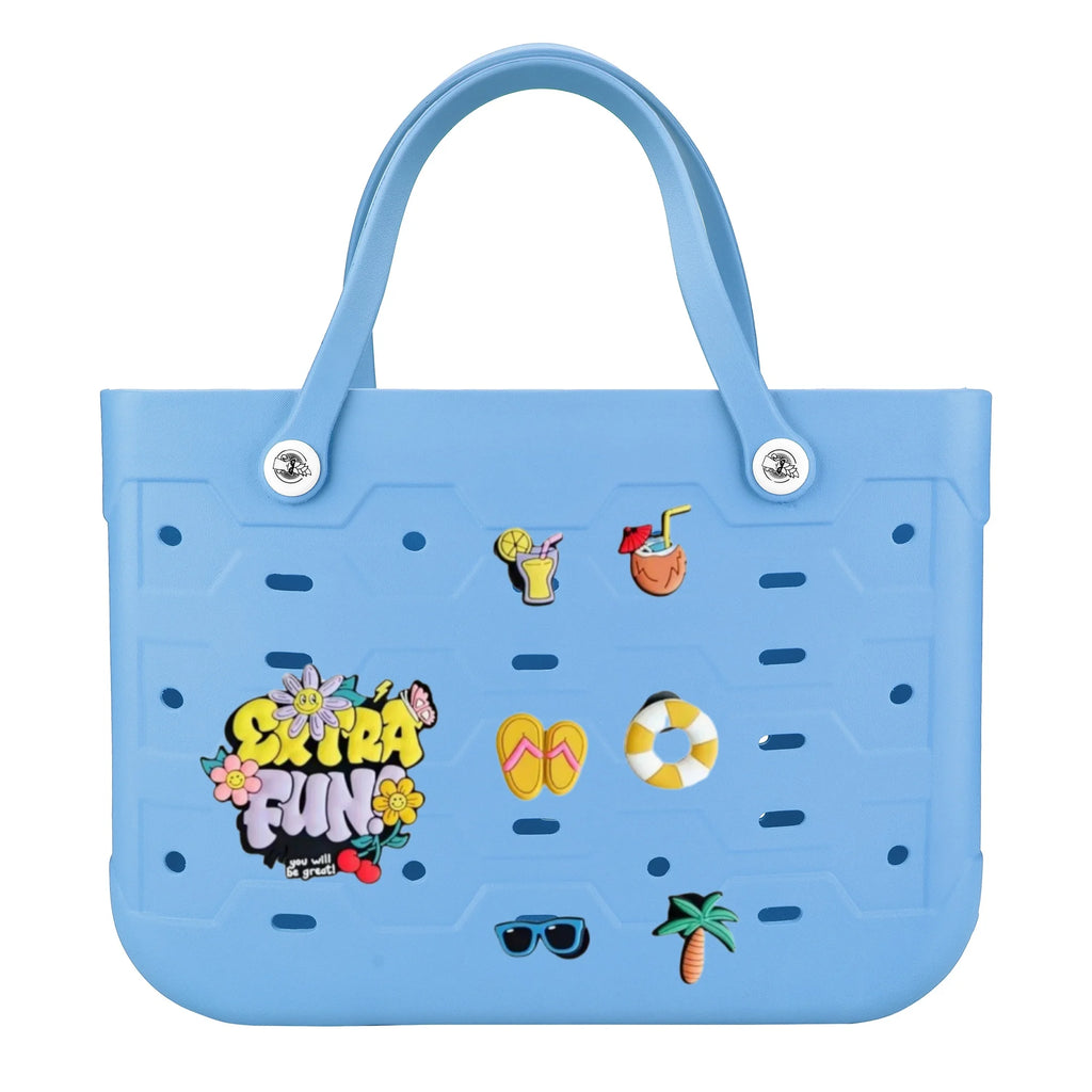XL Extra Large Beach Bag EVA Rubber Waterproof Beach Travel Picnic Storage Basket Women Shopping Handbag Sac Jelly Tote Bag