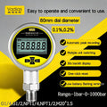 -0.1-60Mpa Digital Pressure Manometer 400bar Pressure Gauge 80mm Pressure Manometer M20*1.5 0.2% SS304 Digital Pressure Gauge