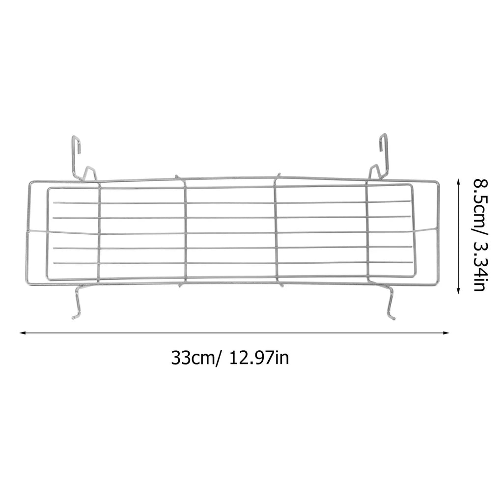 Stainless Steel Bbq Storage Basket Curved Hooks Grill Side Hanging Rack Outdoor Picnic Cooking Tool Holder Camping Cookware