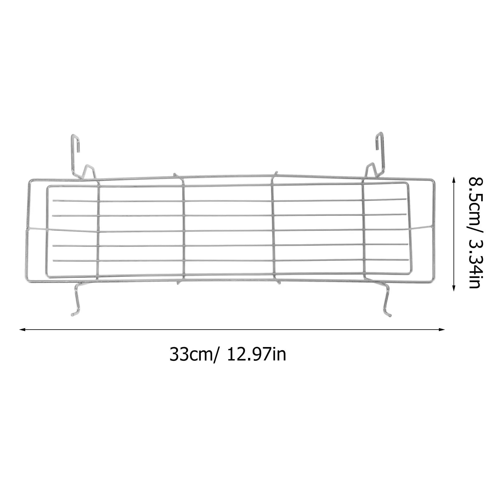 Stainless Steel Bbq Storage Basket Curved Hooks Grill Side Hanging Rack Outdoor Picnic Cooking Tool Holder Camping Cookware