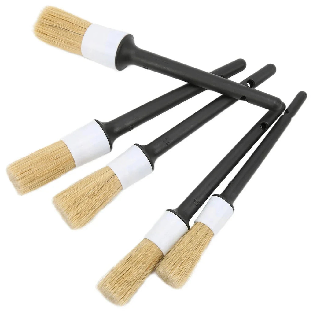 5Pcs Car Detailing Brush Set Car Cleaning Brushes Sponges Towels for for Washing Emblems Wheels Interior Auto Accessories