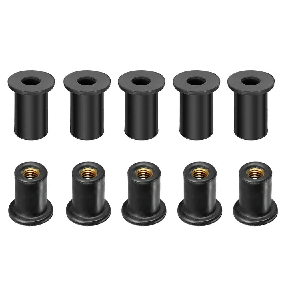 M4 M5 Rubber Well Nuts Motorcycle Windshield Windscreen Screws Bolts Nut 10pcs Fastener Screws Bolts Nuts