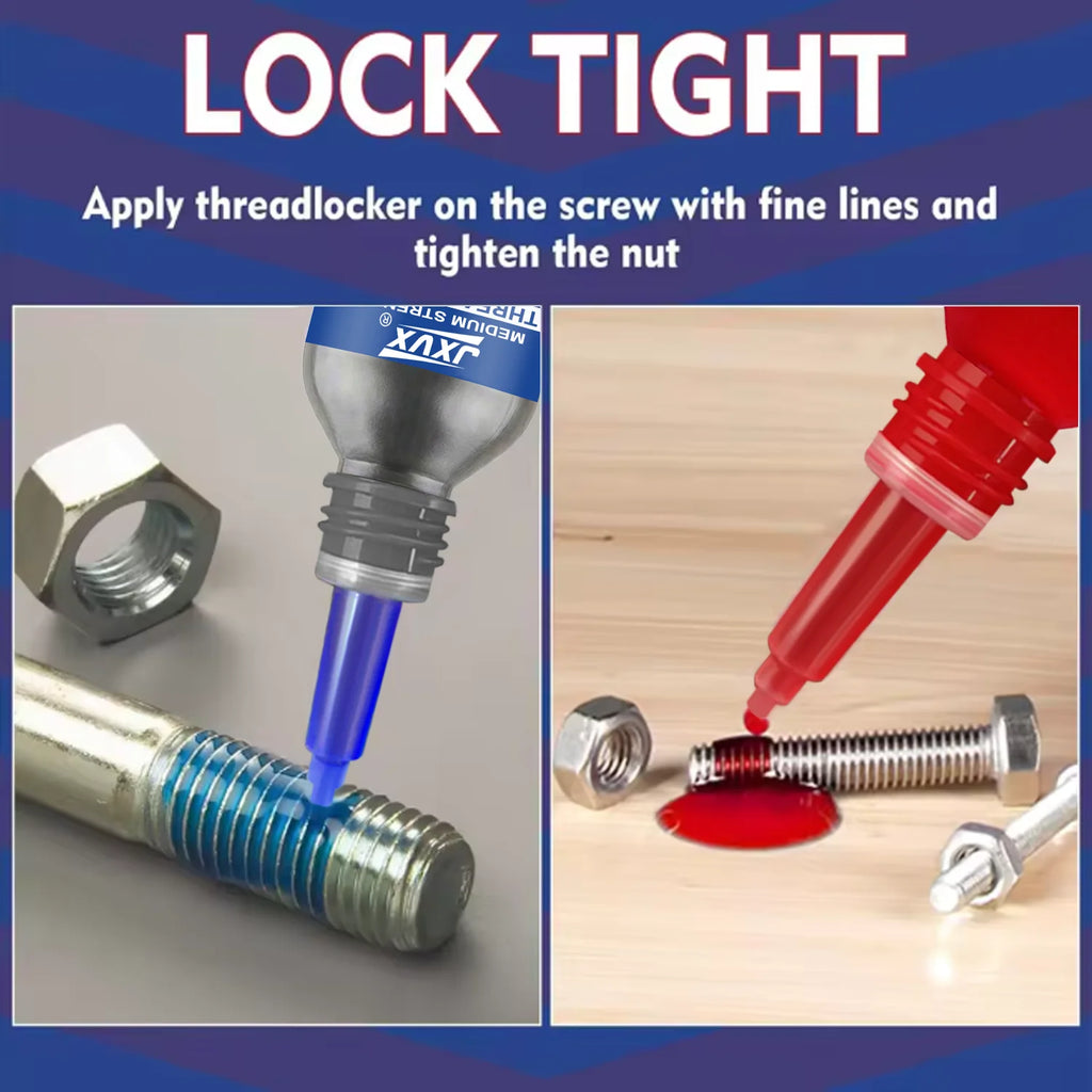 10 ml Blue/Red Threadlocker, Removable, Universal, Thread Sealant, Screw Adhesives, Threading Agents, High Strength Anaerobic Ad