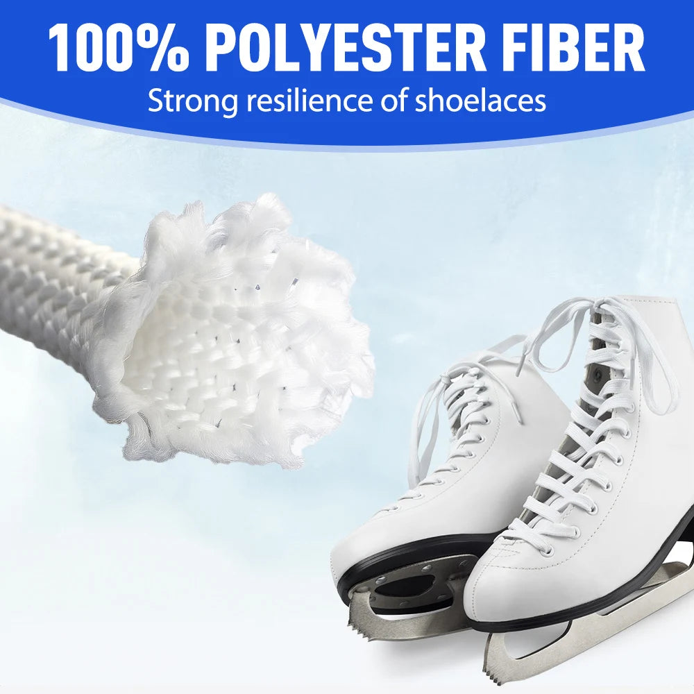 UICE Figure Skating Shoe Laces Width 0.5cm Figure Skate Laces 86/94/102in Dual Layer Braid Skates Laces Ice Skating Accessorie