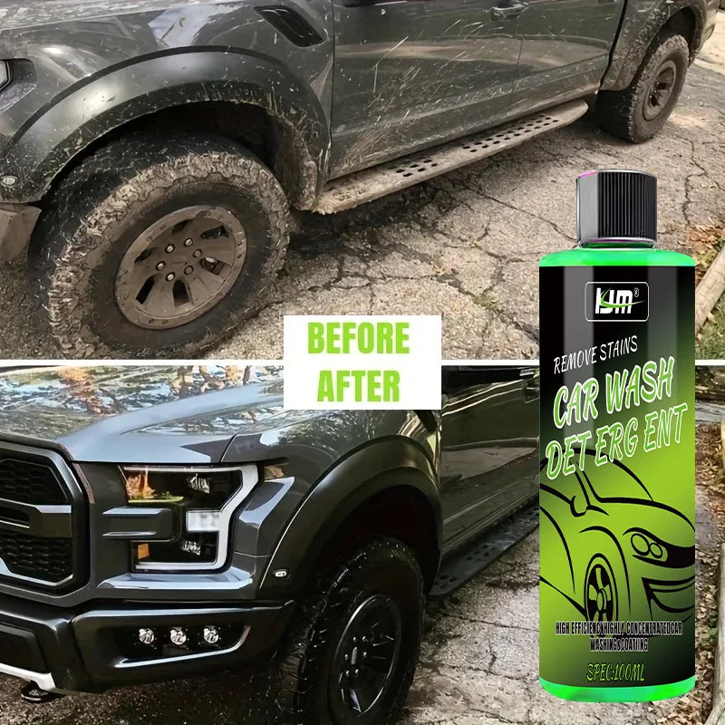 KJM Heavy-Duty 100 Dilution Ratio Foaming Car Cleaning Soap for Exterior Dirt Stain & Grime Removal - Exterior Car Wash Solution