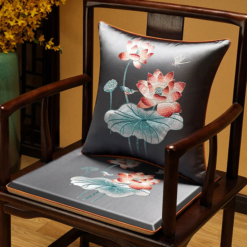 New Chinese-style Foam Chair Cushions Rosewood Sofa Cushion Cover Home Sponge Seat Cushions Embroidered Anti-slip Chair Cushions