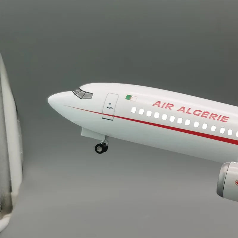 Display 737-800 Air Algerie Airlines Aircraft Model Toys 47cm Resin Miniature Plane W Light and Wheel Diecast Airplanes Collecti