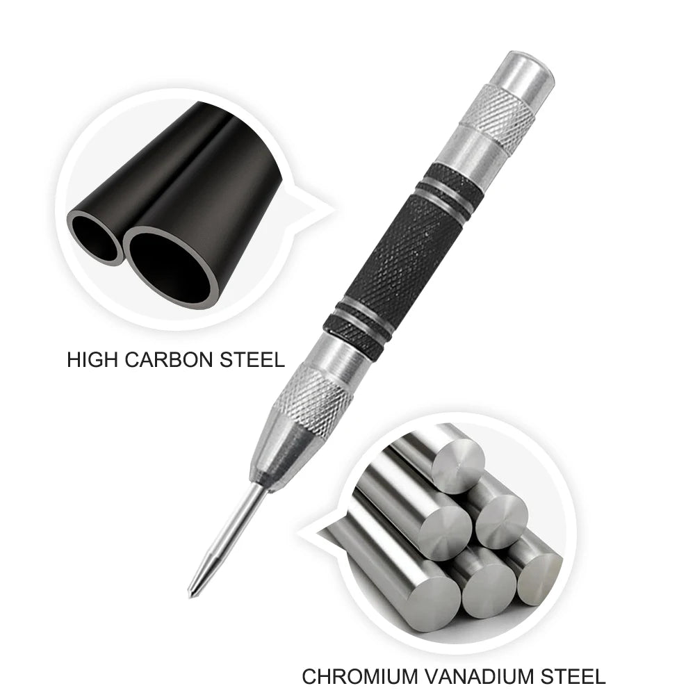 Super Strong Automatic Center Punch Positioning Spring Loaded Adjustable Marker Wood Glass Press Dent Metal Drill