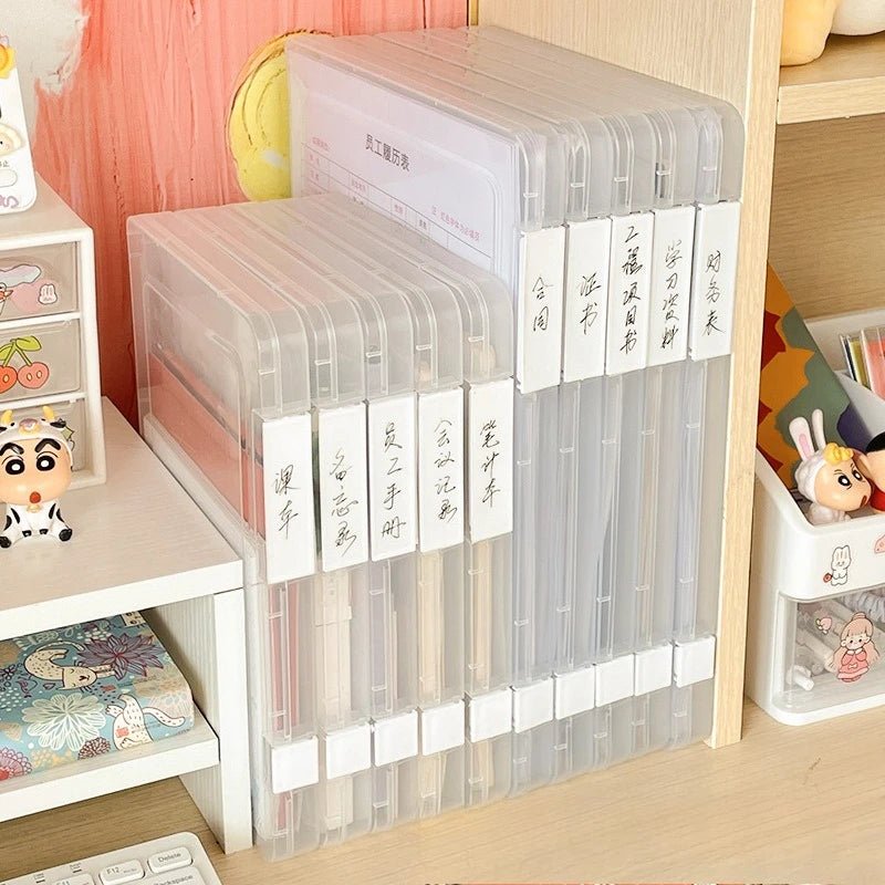 Dustproof Transparent A4 Archive Box Desktop Document Certificate Bill Storage Case Office Paper Stationery Organizer