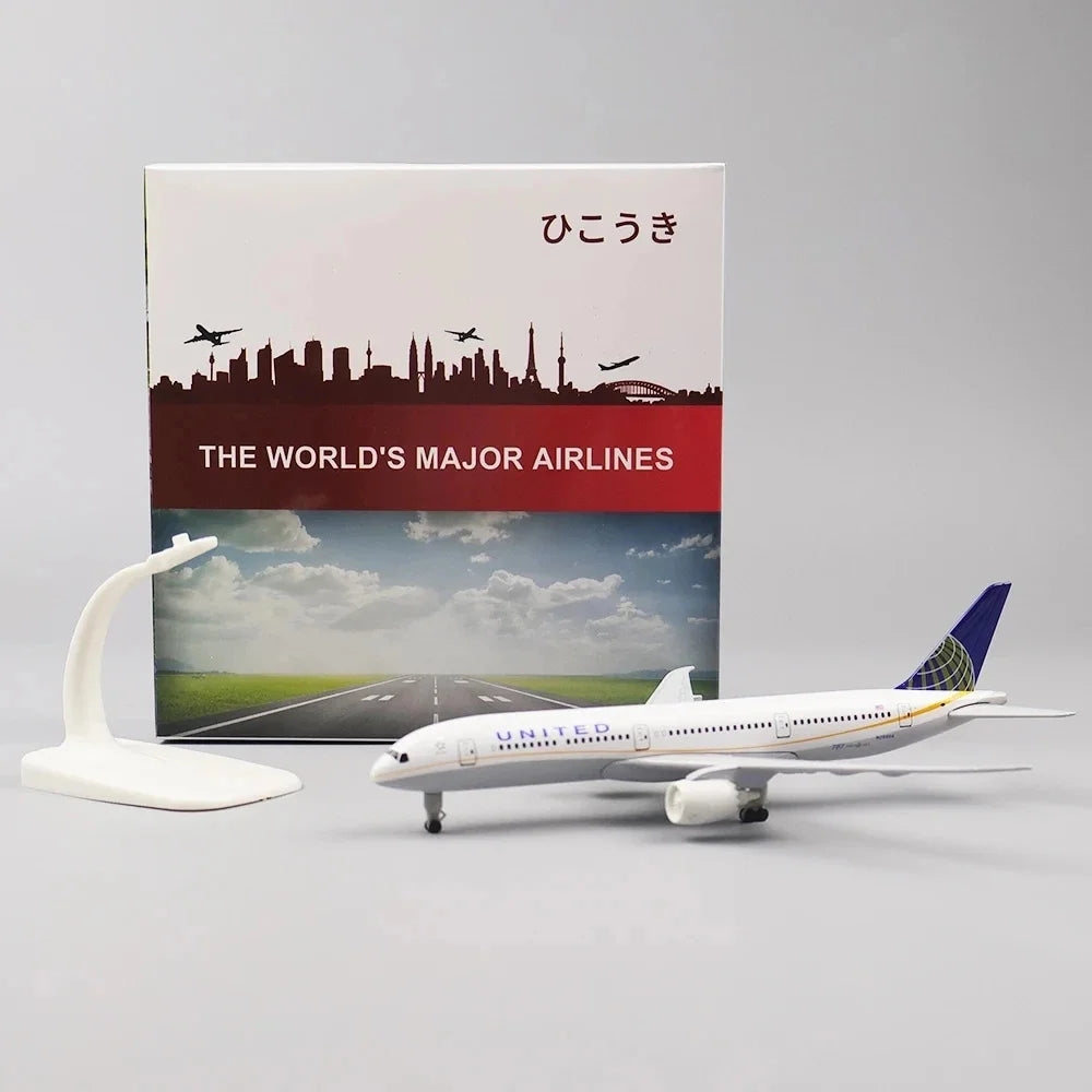 19cm Plane Toy Model Air American Airlines UNITED Boeing 787 Airways Airplane Toy Alloy Metal Diecast Aircraft with Wheels
