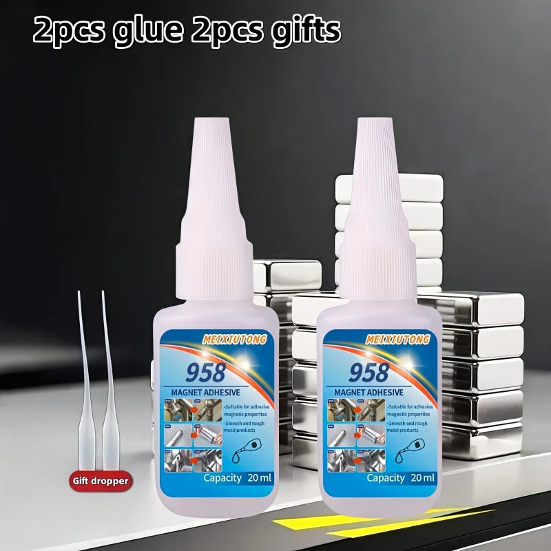 1pc/2pcs Magnetic Glue 20G, a Special Adhesive for Magnets, Fast-Curing Glue Suitable for Bonding Plastic, Metal, Wood,PVC,Nylon