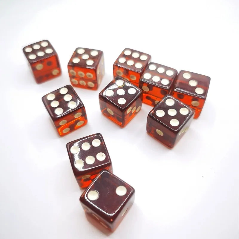 10Pcs Liquid Colored Square Dice 6 Sided D6 Dice Set 6 Faces 16mm Casino Game Dice With Square Edges Dice For Pub Board Game