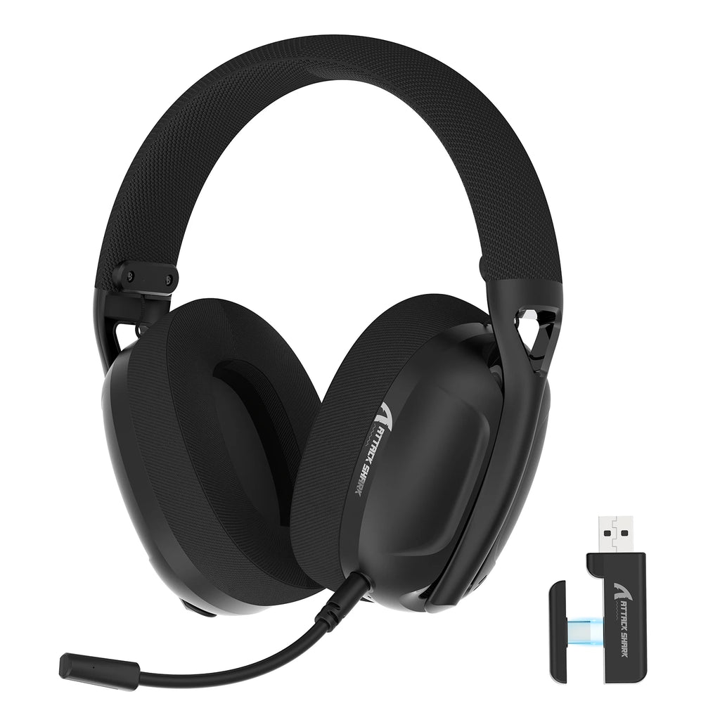 ATTACK SHARK L80 180g Ultra-Light Gaming Headset, Pluggable Microphone, Wired/Bluetooth/2.4G Wireless, 5.1 Channel Stereo Sound