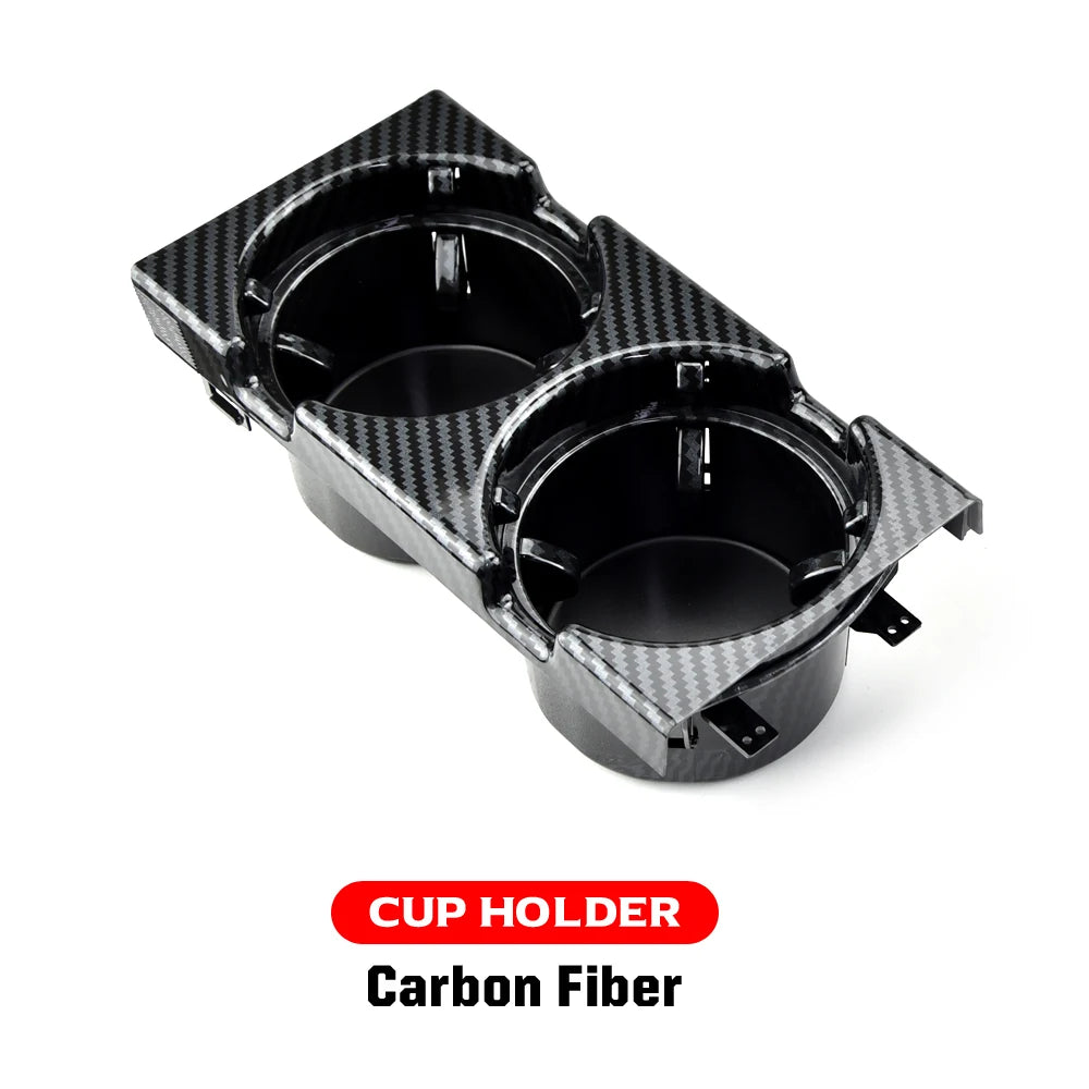 Carbon Fiber/Black Car Center Console Water Cup Holder Beverage Bottle Holder Coin Tray For Bmw 3 Series E46 318I 320I 98-06