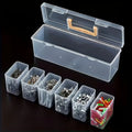 Professional 7-Piece Tool Organizer Set,Transparent Parts Storage with Dividers-Portable Case for Screws,Wrenches & DIY Hardware