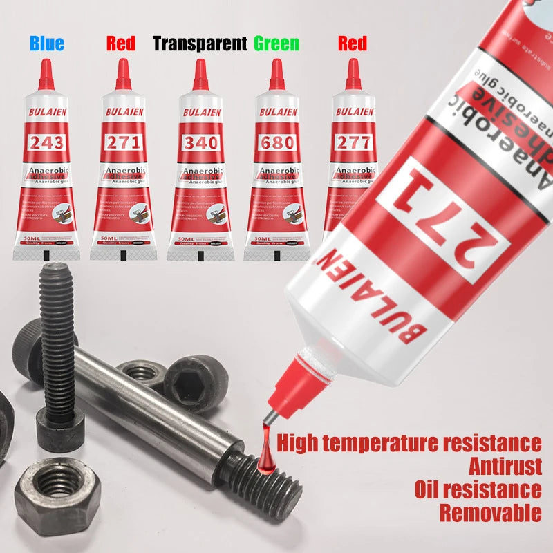 50ml Threadlocker Screw Glue Quickly Cured Thread Locking Agent Anaerobic Adhesive Corrosion-Resistant Anti-Loosening Glue