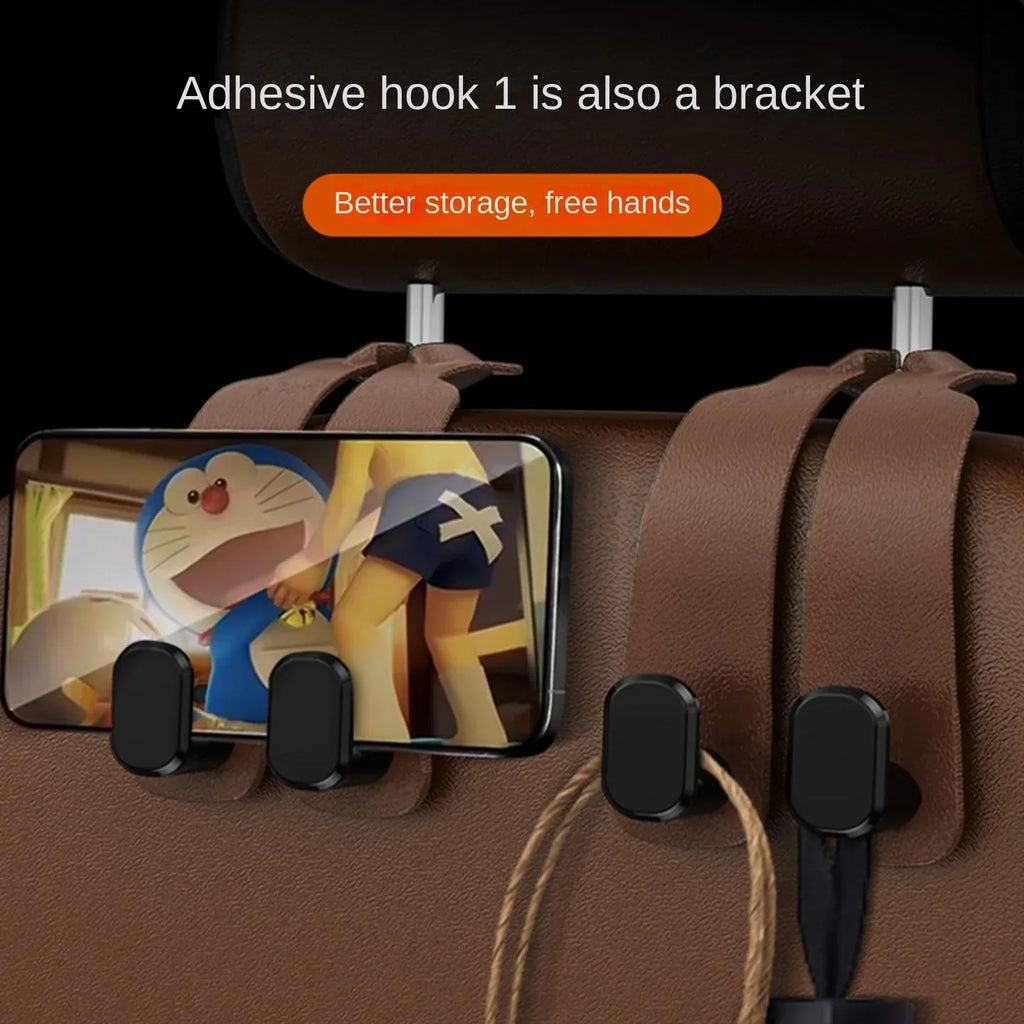 Fit for Headrest Hook Seatback Storage Rack Backpack Holder Multi-Functional Suede Double-Ended Hook - Universal