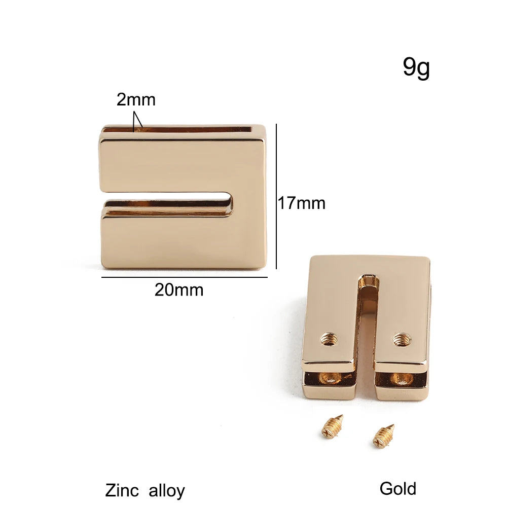 10/50/100PCS Belt Buckles in Bulk Metal Strap Connector For Leather Cord End Caps with Loop Bag Hoodie DIY Bracelet Accessories