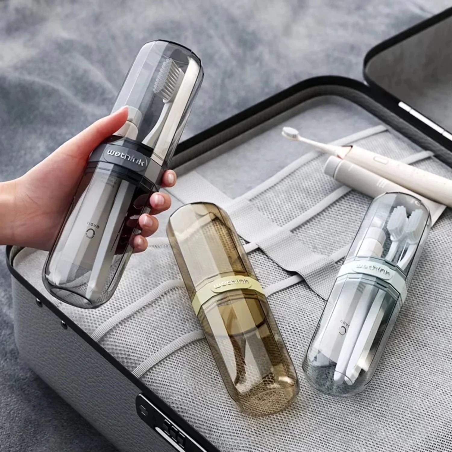 Toothbrush Containers Transparent Portable Toothbrush Toothpaste Case Family Travel Outdoor Business Trip Acessories Storage Box