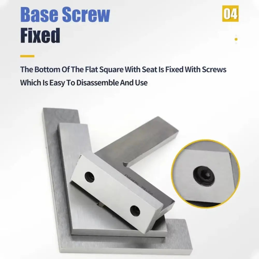 Durability Stainless Steel Try Square 90 Degree Flat Edge Square Angle Ruler Thickened With Base Carpentry Ruler