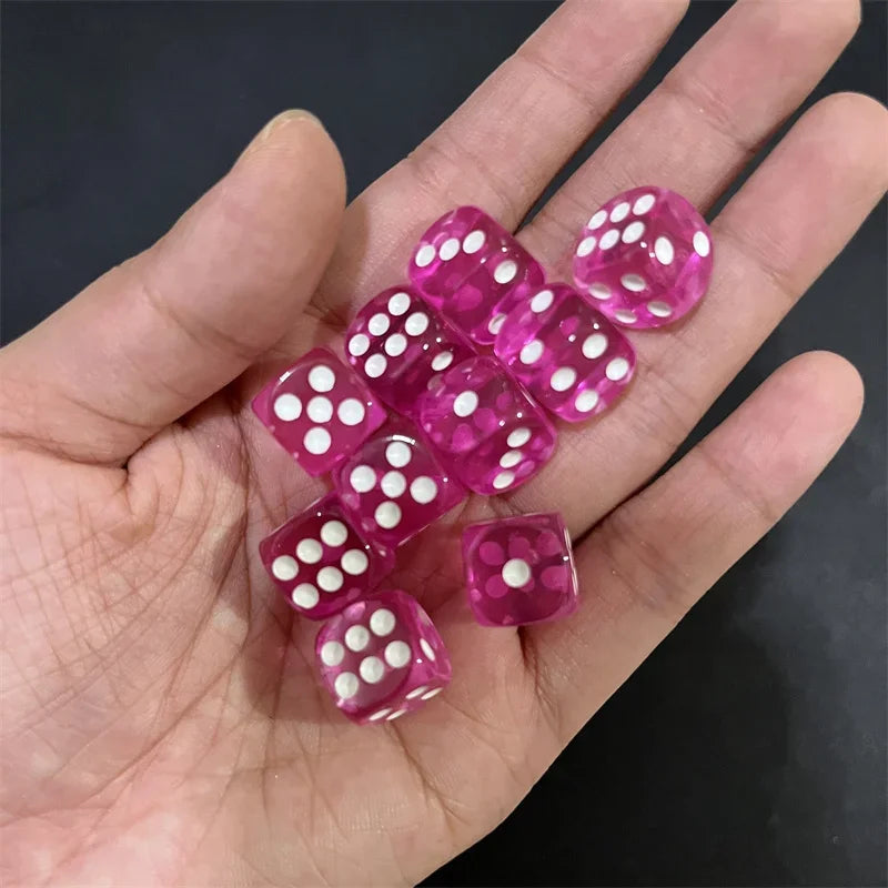50pcs/Pack High Quality New 12mm Acrylic Transparent D6 Point Dice #12 Round Corner Boutique Dice