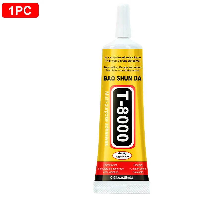 T8000 Mobile Phone Adhesive Glue, Multifunction T8000 Electronic Glue for Phone Repair, Adhesive Glue for Screen, Jewelry, Transparent Glue, T-8000 Sealant, Superglue