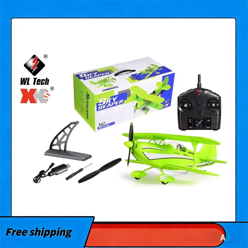 New Wltoys A310 Four Way Biplane 3d/6g Beech D17s Biplane High Simulation Brushless Rc Realistic Toy Gift
