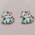 10pcs Cross border Cartoon Cute Alloy Printed Pendant Cat Accessories Animal Accessories Mobile Brooch Pendant Manufacturer