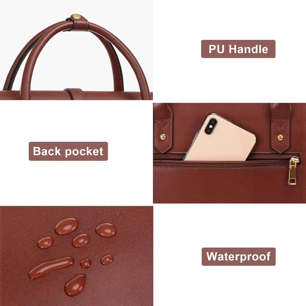 MOSISO Women's Tote Bag for MacBook 13 14 15 16 17.3 inch Notebook PU Leather Laptop Shoulder Bag Backpack Handbag Dual-purpose