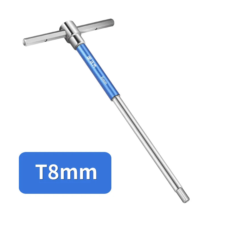 T-Type Hex Torque Wrench Mechanical Workshop Hand Tools Elongated Rotating Hexagonal Sliding Rod Screwdrivers 2-10mm