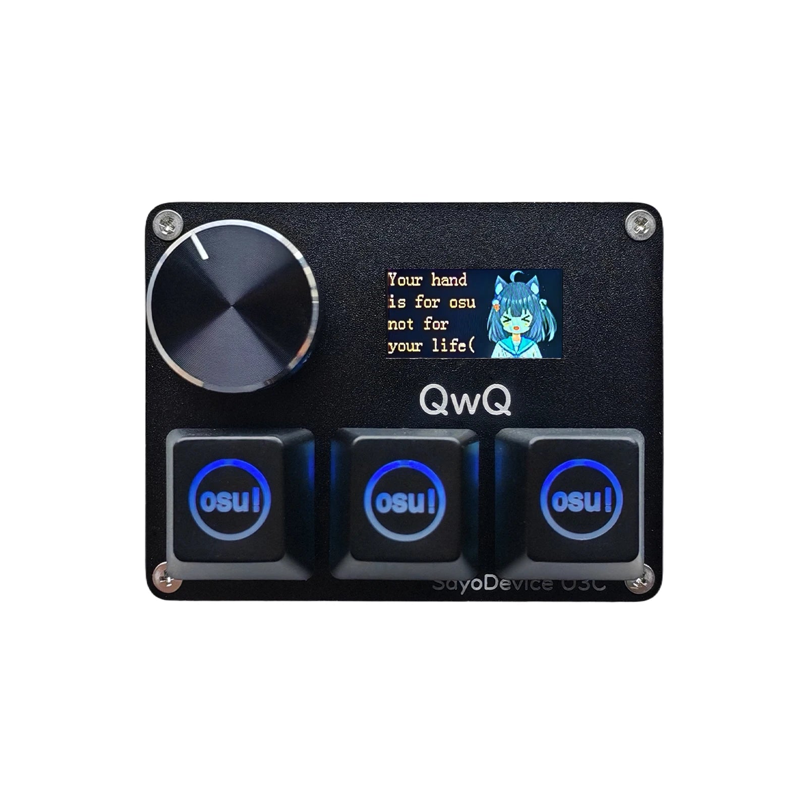O3C Game Keyboard SayoDevice OSU O3C Rapid Trigger Hall Switches Magnetic Switches Keyboard Knob Screen Copy Paste Shotcut
