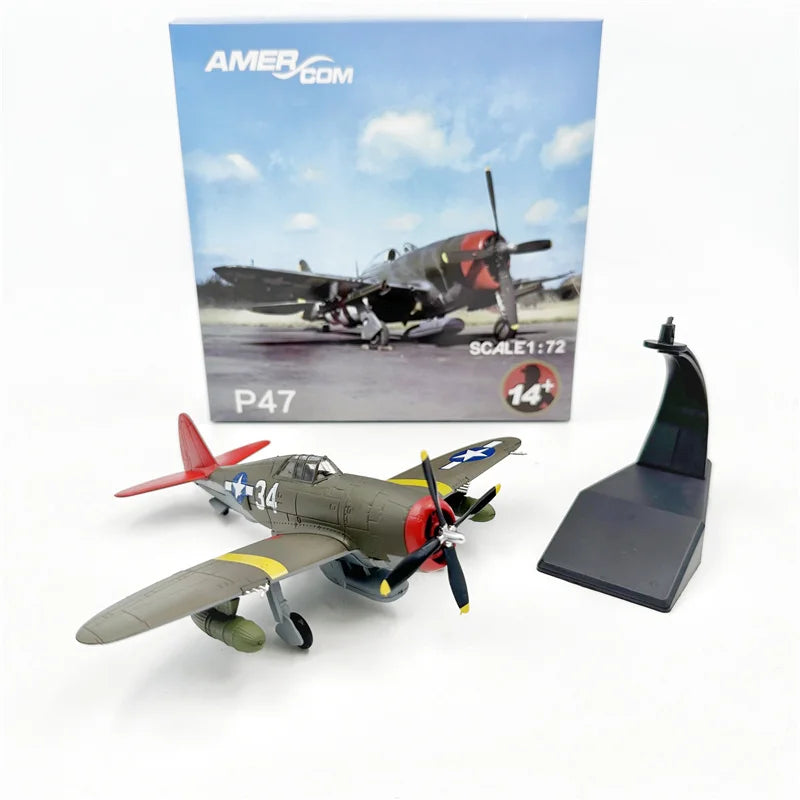 1/72 Scale U.S. P47D Thunderbolt Fighter Bomber P47 Red Tails Squadron Finished Diecast Metal Plane Aircraft Military Model Gift