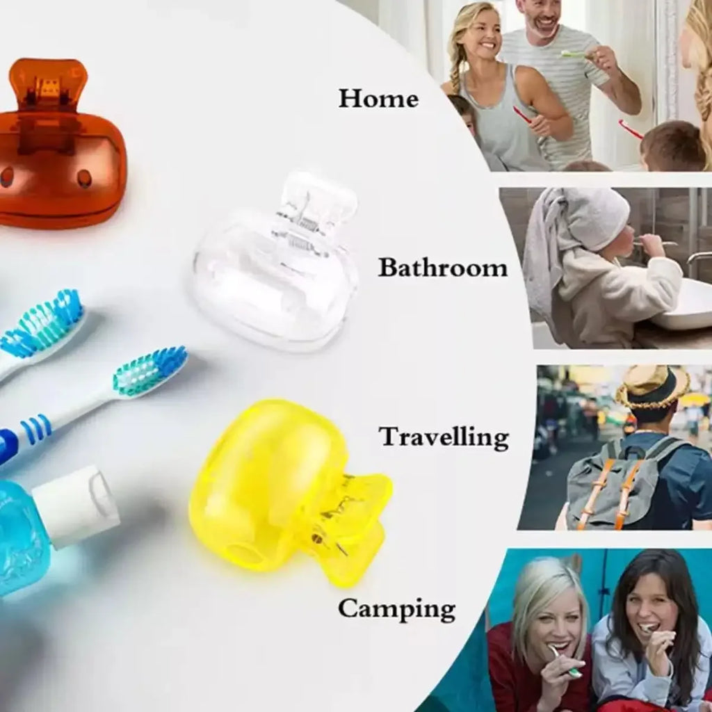 1PCS/2PCS/4PCS/8PCS Protective Portable Plastic Clip Travel Toothbrush Head Covers Toothbrush Protector Cap Brush Pod Case