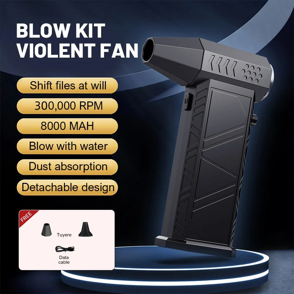 New Wireless 390000RPM Violent Turbofan Vacuum Cleaner Powerful Air Blower Type-C Charging Brushless Turbo Jet Blower For Car