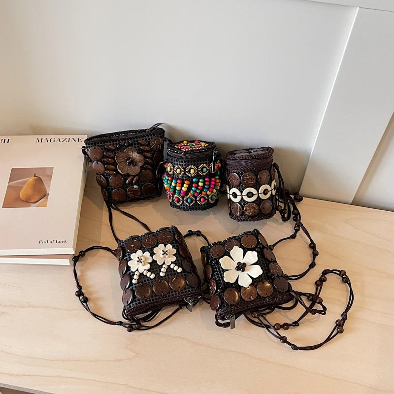 Vintage Bag Ethnic style Handbag Bohemian Summer Crssobody Coin Bag Fashion Lipstick Pack Lady Versatile Clothing accessory