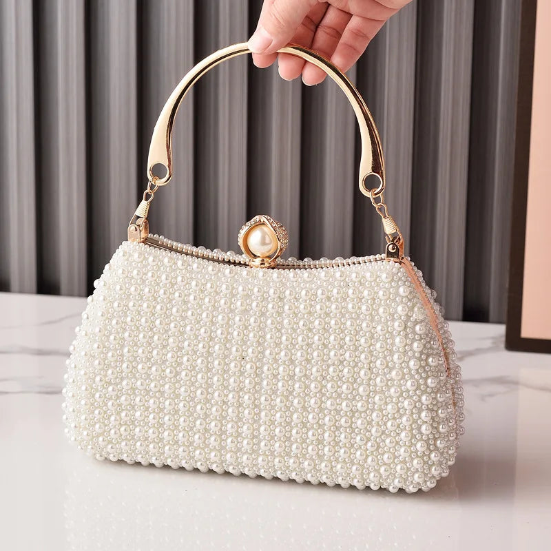 Pearl Handheld Wedding Wedding Birthday Party Evening Bag Pearl Wedding Clutch - Handheld Crossbody Bag for Birthday Banquets