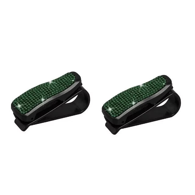 Car Sun Visor Sunglasses Clip Diamond Glasses Holder Eyeglasses Clips Card Ticket Holder Fastener Glasses Case Auto Accessories