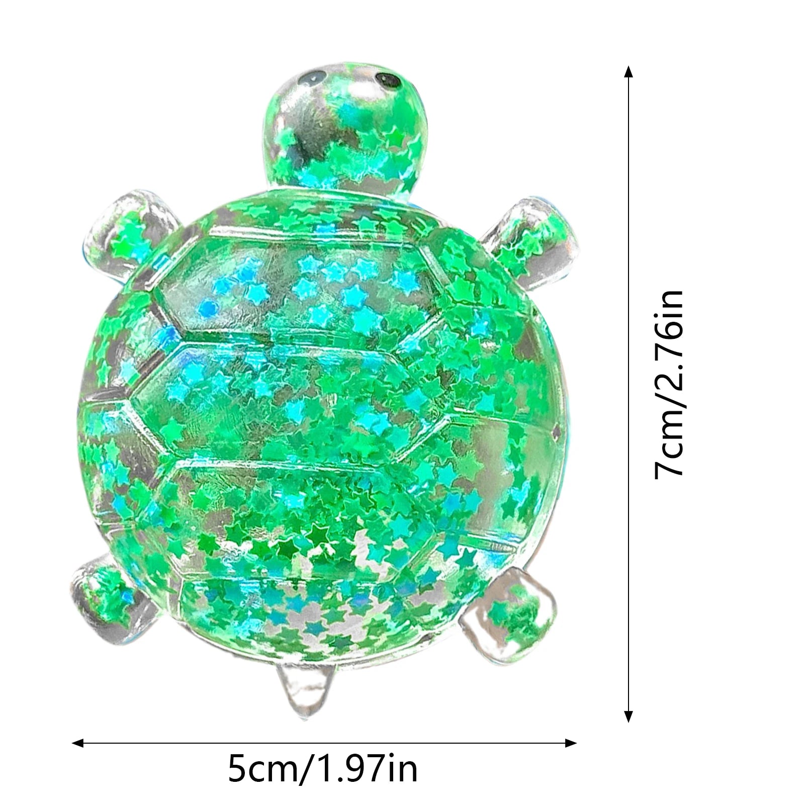 Glitter Turtle Shape Squeeze Toy Stress-relieving Fingertip Sensory Toy Anti Stress Sensory Fidget Toy Turtle Decompressions Toy